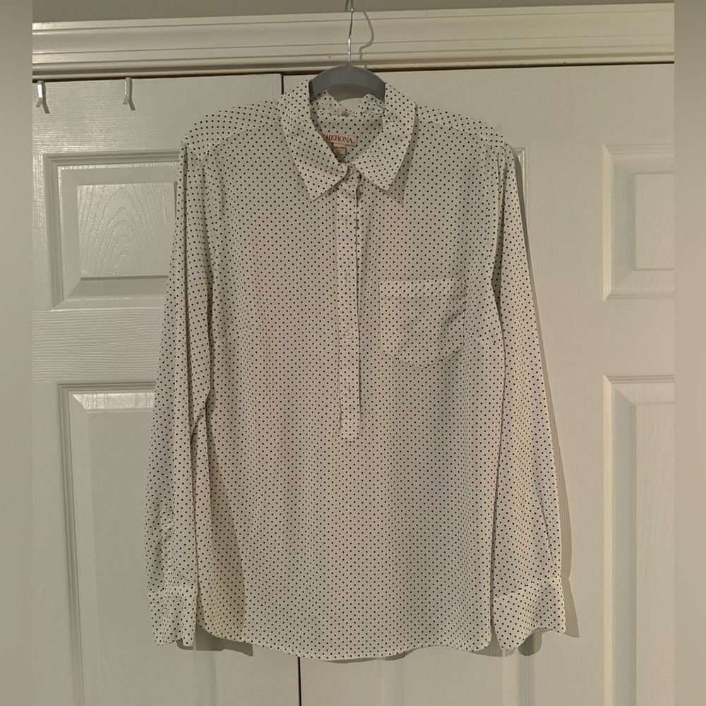 Merona Women’s Black and White Polka Dot Shirt